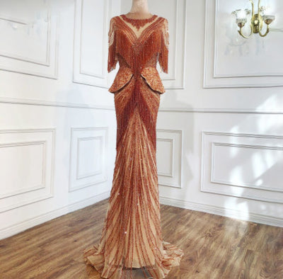 LG341 Real pictures luxurious tassel beading Pageant Gowns(6 Colors)