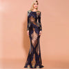 PP250 Long Sleeves Backless Sequin Evening dress