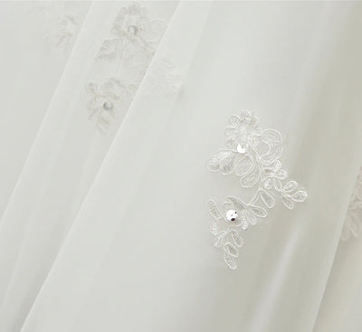 SS50 Simple Short Sleeve Lace Tea Length Beach Wedding Dress