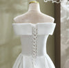 CW361 Real photo satin boat neck A-line Wedding dress