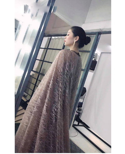 LG120 Stunning Glitter mermaid Evening dress with cape
