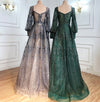 LG487 Real pictures Puff sleeve Beading Evening Gowns ( 4 Colors )