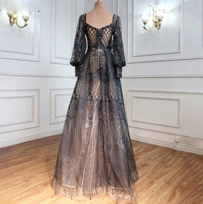 LG487 Real pictures Puff sleeve Beading Evening Gowns ( 4 Colors )