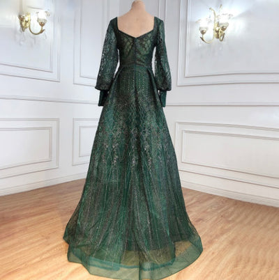 LG487 Real pictures Puff sleeve Beading Evening Gowns ( 4 Colors )