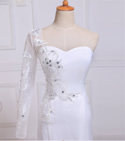 CW180 Real Photo One sleeve  mermaid Wedding dress