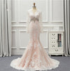CW181 Real Photo High-Quality long sleeve lace mermaid Bridal gown.