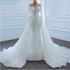 HW229 Real photo White peals beaded mermaid Wedding dress