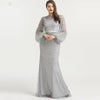 LG241 Plus size Full Pearls beaded Mermaid Evening Dresses (7 Colors)