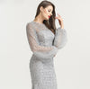 LG241 Plus size Full Pearls beaded Mermaid Evening Dresses (7 Colors)