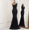 PP437 Real picture simple one shoulder sequin Prom dresses (5 Colors)