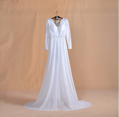 PD19 Classy lace Bridal Jumpsuits dress with sweep train
