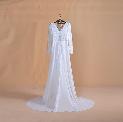 PD19 Classy lace Bridal Jumpsuits dress with sweep train