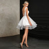 SS84  Simple A line short Wedding Dress