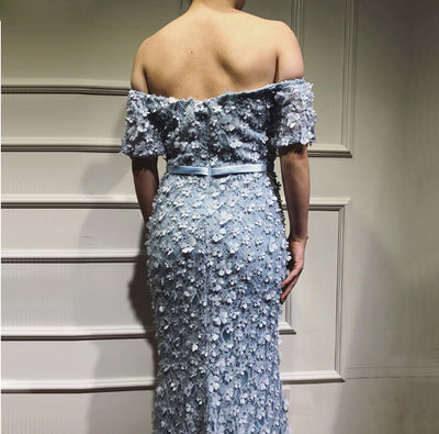 LG253 Spaghetti Strap 3D flower beaded Mermaid Evening Dresses(6 Colors)