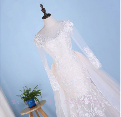 CW194 : Real sample photo 2in1 mermaid wedding dress with detachable