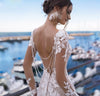 HW133 Long Sleeve backless Mermaid Wedding dress