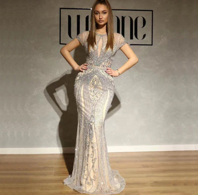LG137 Glamorous full diamond Evening Gowns(5 Colors)