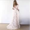 CW206 V Neck short sleeves Lace Boho Wedding Dresses
