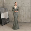 BH218 3/4 sleeves sequin deep V-neck Bridesmaid dresses (9 Colors)