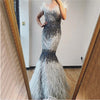 LG274 Handmade beading feathers Pageant Gown(3 Colors)