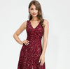 PP278 Plus Size Sequin Side Split Evening Dresses(2 Colors)