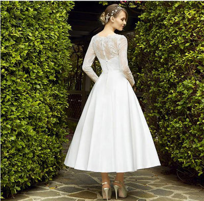 SS90 Ankle Length Bridal Gown with pocket