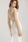 HW236 Simple Soft Satin Mermaid Wedding Dress with court train
