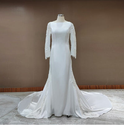 CW261 Simple long sleeve mermaid Wedding Dress