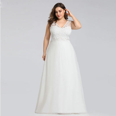 CW308 Plus Size Lace beach Wedding Dresses