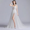 CW317 Sexy White V-neck High-split Beach Wedding dress