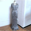 LG288 Haute couture short sleeves Tassel Evening Gown