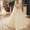 CW320 Real Image wedding gown with long cape