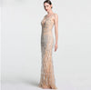 LG86 Luxury Deep-V Sequins tassel Evening Gown(Gold/Black/Gray)