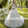 HW175 Charming Sweetheart neck full sleeves A-Line Wedding Gown