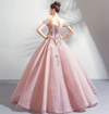 CG89 Elegant Pink off the shoulder Quinceanera dress