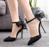 BS99 Classy satin big bow knot Bridal Heels (5 Colors)