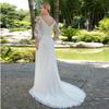 CW332 Simple Plus Size 3/4 sleeves Chiffon Wedding Dresses