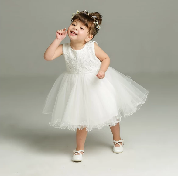 FG234 : 2pcs Toddler White lace Party Girl Dress (3-24 Months ...