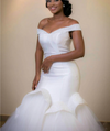 CW345 Classy off the shoulder puffy mermaid Wedding dress