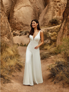 PD26 : 2in1 simple Wedding Jumpsuits with Detachable Skirt