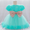 FG294 : 2Pcs Sequin Bow Flower Girl dresses (4 Colors)
