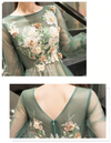 BH214 : 3/4 sleeves Tea-Length Bridesmaid dress