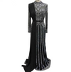 LG183 : 2 Styles Long Sleeves full diamond beaded Evening Dresses(5 Colors)