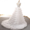 HW215 Real Photo mermaid wedding dress with ruffle train