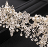 BJ201 Handmade Rhinestone Pearl Bridal Crowns(2 Colors)