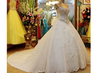 CW42 Crystal Beaded Lace Wedding Dress