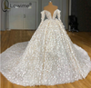 HW250 High-End Long Sleeves Appliqued Wedding Gowns