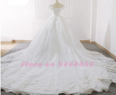 HW08 Plus Size Off The Shoulder Princess Bridal Dresses