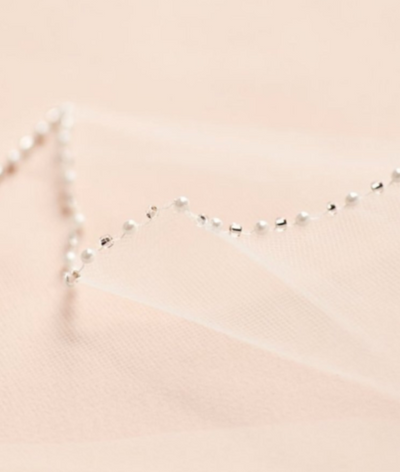 BV41 Pearls crystal beaded Wedding Veils