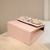 CB208 Pearls Appliques Flower Evening Clutch Bags(Black/Pink)